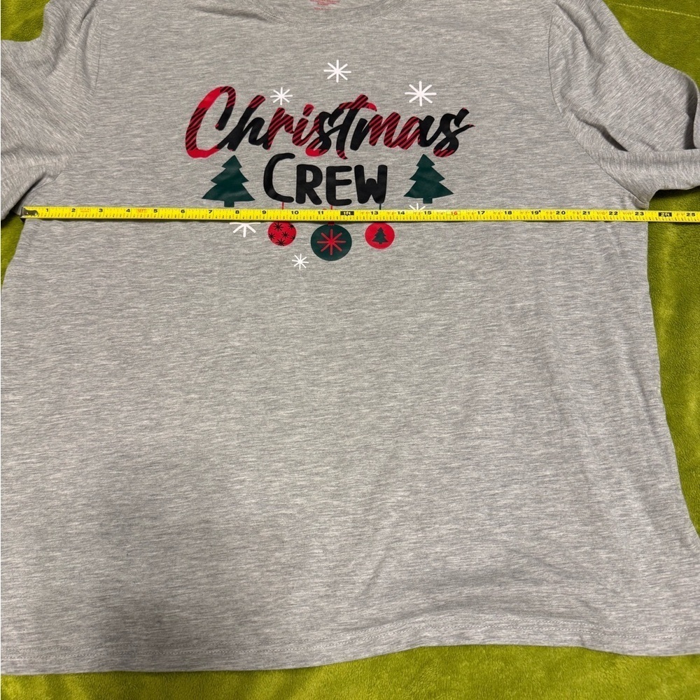 Men’s Jolly Jammie’s Gray Christmas Crew Long Sleeve Shirt Sz XL, Holiday